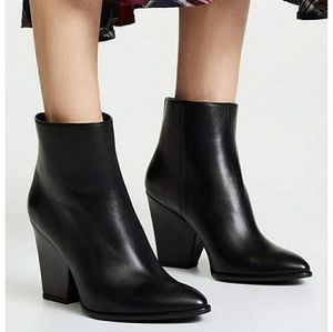 Stuart Weitzman Black Bedford Sculptural Pointy Booties, Size 10 M